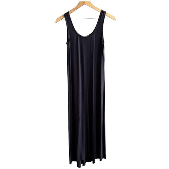 Vince Sleeveless Tank Dress Scoop Neck Navy Midi Jersey Knit Viscose Size Small - Picture 1 of 9